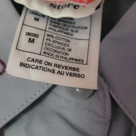 The Disney Store Piglet Blouse Gray Collared Shirt Winnie The Pooh 3/4 Sleeves - Picture 3 of 3